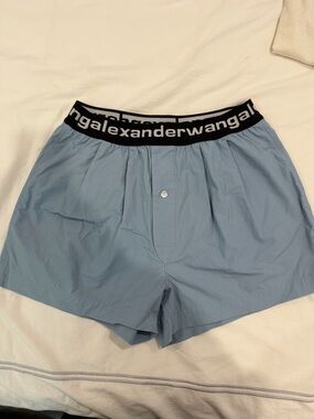 alexanderwang Light Blue Boxer Shorts with Logo Waistband